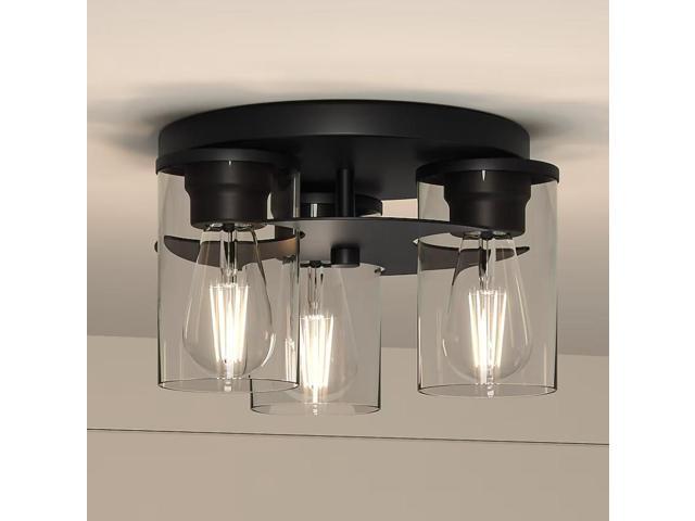 Quoizel Renner 3-Light 11.25-in Matte Black Flush Mount Light Item #2806779 #LWS1011B2