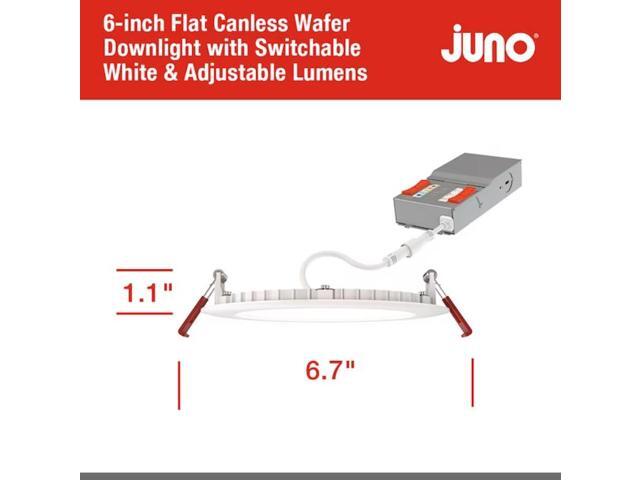 Juno Matte 6-in 1050-Lumen Switchable Round Dimmable LED Canless Wet Rated Recessed Downlight Item #5375312 #WF6ALO20SWW590CRIMW