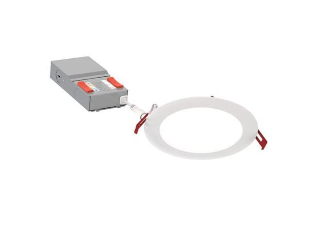 Juno Matte 6-in 1050-Lumen Switchable Round Dimmable LED Canless Wet Rated Recessed Downlight Item #5375312 #WF6ALO20SWW590CRIMW