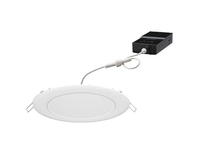 Juno Connected Wafer Smart Bluetooth Compatibility Matte White 6-in 1000-Lumen Switchable White Round Dimmable LED Canless Wet Rated Recessed...