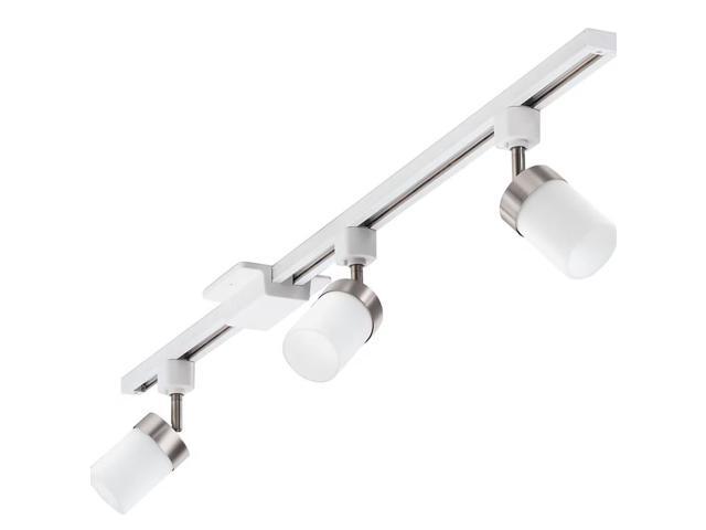 Lithonia Lighting LTKCYLD Series Track Kit 44-in 3-Light Nickel Gu10 Pin Base Traditional Linear Track Lighting Kit with Flat Back Pivoting Heads...