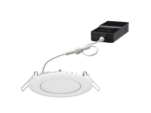 Juno Connected Wafer Smart Bluetooth Compatibility Matte White 4-in 600-Lumen Warm White Round Dimmable LED Canless Wet Rated Recessed Downlight...