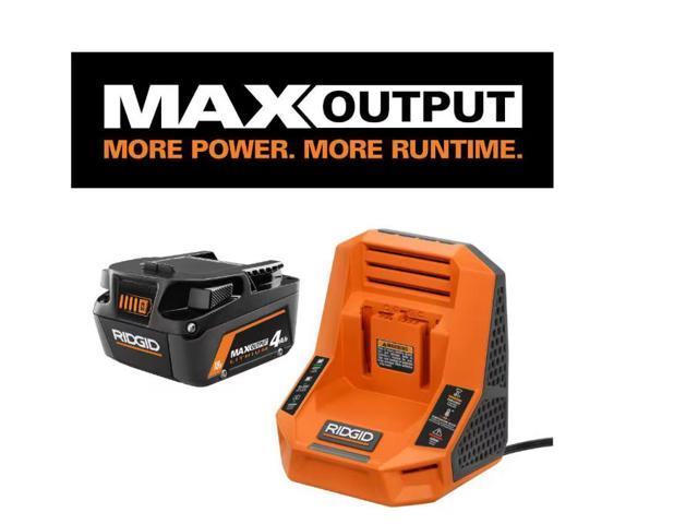 Photos - Other Power Tools Ridgid 18V 4.0 Ah MAX Output Starter Kit with Rapid Charger # 1009400958 # AC9840 AC9840 