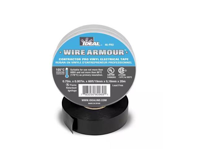 IDEAL Wire Armour 3/4 in. x 66 ft. x 0.007 in. Contractor Pro Vinyl Tape, Black# 46-PRO-HD # 1005160130