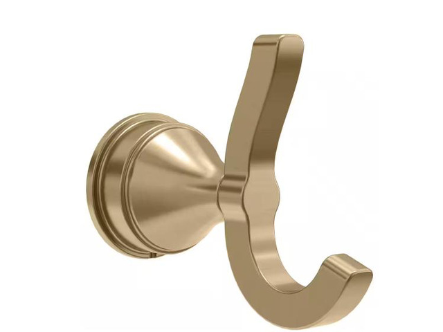 Delta Faryn J-Hook Double Robe/Towel Hook Bath Hardware Accessory in Champagne Bronze# FAR35-CZ # 1011326109