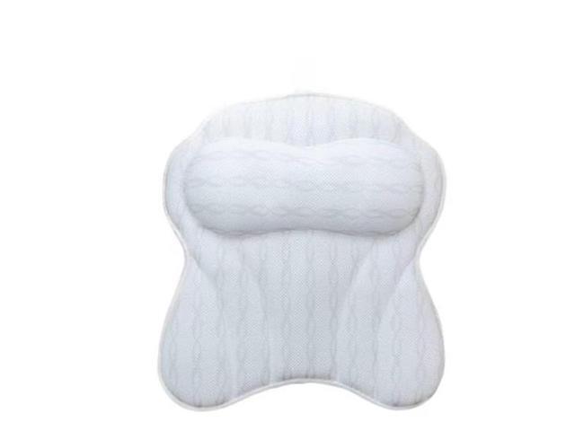 Adrinfly Luxury Bath Pillow for Tub Neck and Back Support with 6 Extra Strong Suction Cups Breathable 3D Mesh Technology in White # SA11-429B039 #...