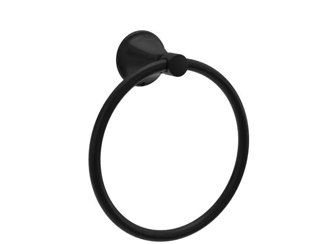 Delta Lorna Wall Mounted Round Closed Towel Ring Bath Hardware Accessory in Matte Black # LNA46-MB # 1012212171