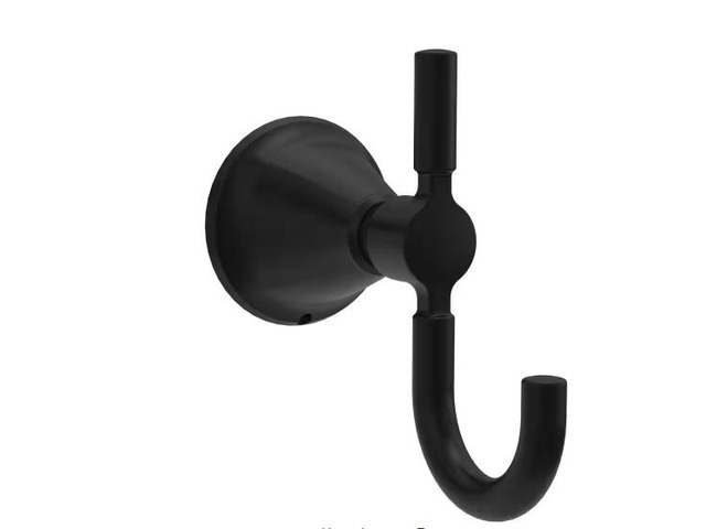 Delta Lorna J-Hook Wall Mounted Double Robe/Towel Hook Bath Hardware Accessory in Matte Black # LNA35-MB # 1012212194