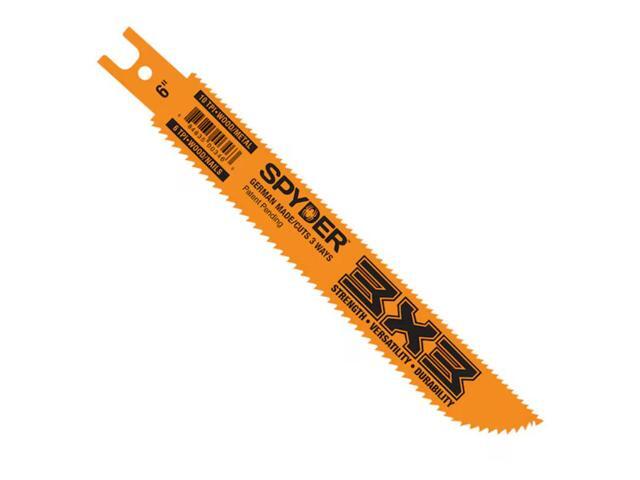 Spyder 3X3 Double-Sided Bi-metal 8-in 6/10 Tpi Wood/Metal Cutting Demolition Reciprocating Saw Blade Item #568115 Model #200176