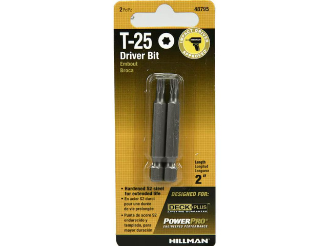 Hillman 2-in T25 Torx Screwdriver Bit Set (2-Piece) Item #1147907 Model #48795