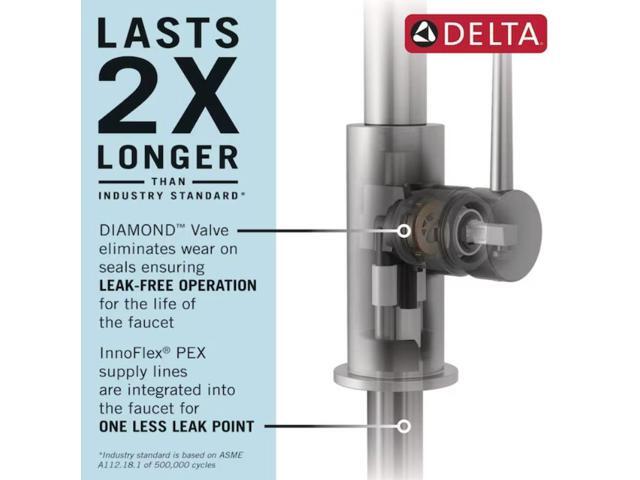 Delta Kylo Stainless steel Single Handle Deck-mount Handle Residential Pull-down Kitchen Faucet with Sprayer ( Deck Plate Included )Item #1137669...