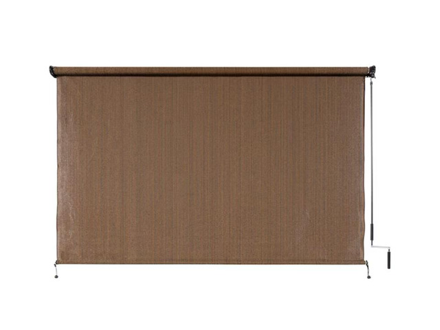 Coolaroo 120-in x 72-in Mocha Light Filtering Cordless Outdoor Roller Shade Item #574404 Model #474782