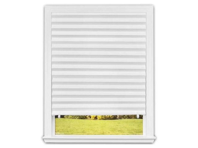 Redi Shade 36-in x 72-in White Light Filtering Corded Pleated Shade Item #59416 Model #3151050