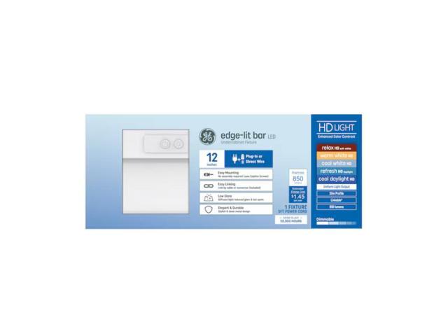 GE 12-in Hardwired/plug-in LED Under Cabinet Light Bar Light Item #5702560 Model #93131736