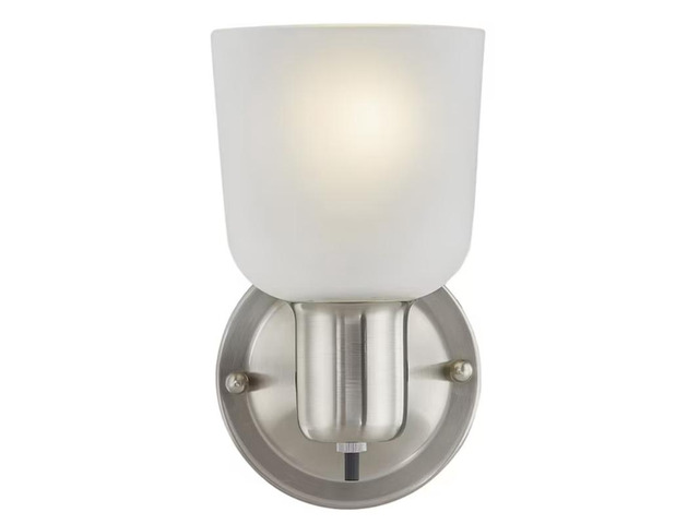4.52-in W 1-Light Brushed Nickel Wall Sconce Item #1314215 Model #FB18-070C
