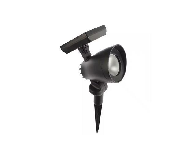 Hampton Bay 55 Lumen Black LED Weather Resistant Outdoor Solar Spot Light with Adjustable Head # 72301-03 # 1007735508