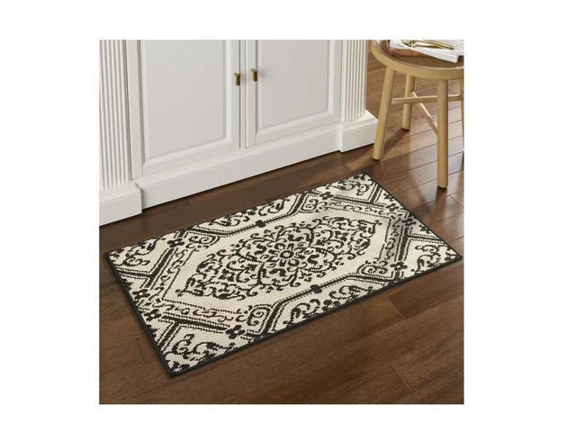 Home Dynamix Cafe Jardin Beige/Black 23.6 in. x 35.4 in. Indoor Kitchen Mat # 5-ELWN02-156 # 1002213530