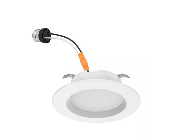Commercial Electric 4 in. Integrated LED Recessed Retrofit Light Trim with Selectable Color Temperature, (4-Pack) # 1002936200 # NS01dA09ER2-259