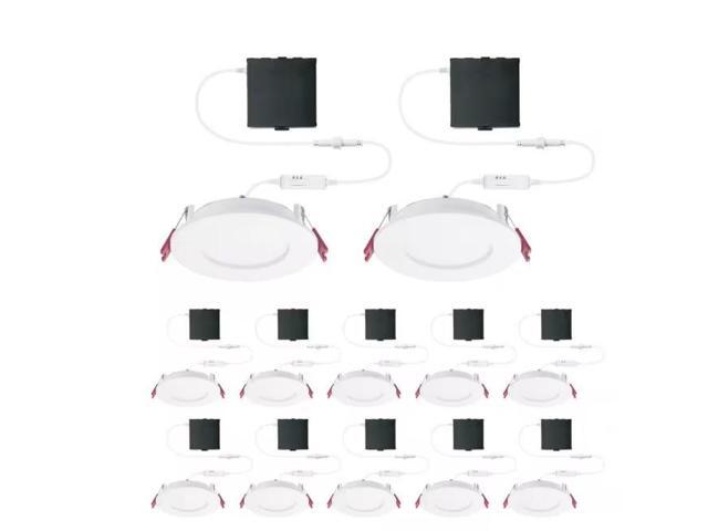 Commercial Electric Pro Value Series LED 4 in Round Adj Color Temp Canless Recessed Light for Kitchen Bath Living rooms, Wht 12-Pk # 1009410799 #...