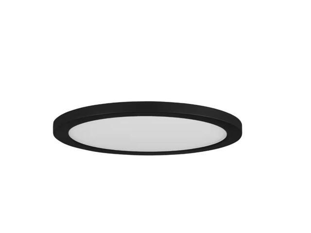 Commercial Electric 15 in. Matte Black New Ultra-Low Profile Integrated LED Flush Mount 5CCT (2-Pack) # 1006740313 # LC0000155-01/MB
