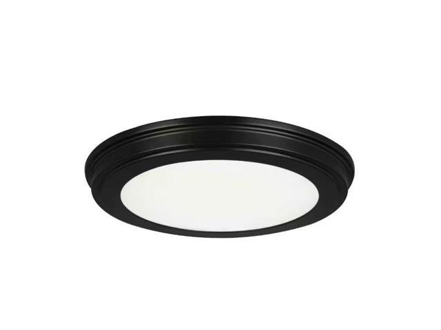 Commercial Electric 13 in. Matte Black Selectable LED Flush Mount # 1005758021# JJU3011L-2/MB