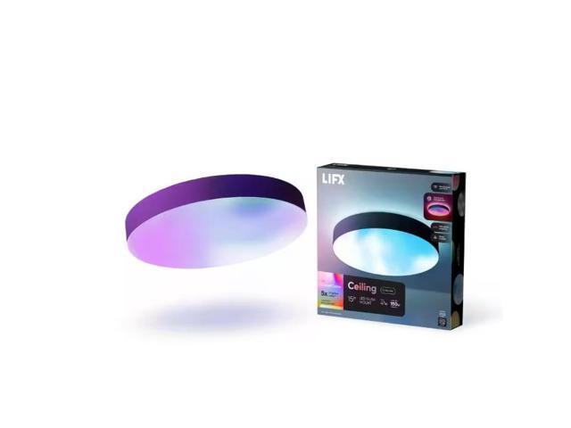 LIFX 15 in. Matte Black Indoor Selectable LED Flush Mount Multi-Color Smart WiFi Ceiling Light Works Alexa/Hey Google/HomeKit # 1010593791 #...