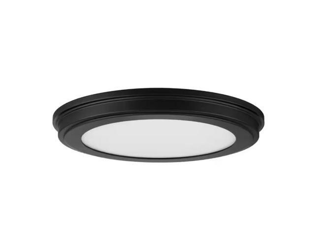 Commercial Electric 13 in. Matte Black Edgelit 3CCT LED Flush Mount (2-Pack) # 1011101172 # JJU3011L-2/MB2P