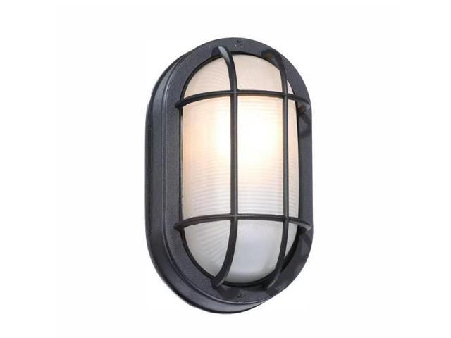 8 in. Black Outdoor Wall Bulkhead Light # 240235 # G14776-BK