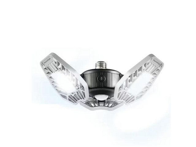 BEYOND 7.5 in. x 4.25 in. 6000 Lumens Single Pole Occupancy LED Flush Mount Motion Activated Garage Light # 1005744102 # BEBRPRO-MC4
