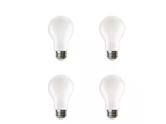 EcoSmart 60-Watt Equivalent A19 Dimmable LED Light Bulb True White (4-Pack) # 1008681461 # A19F8DE26835Z