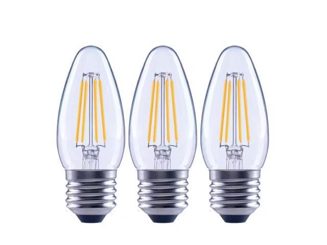 EcoSmart 60-Watt Equivalent B11 Blunt Tip Dimmable Candle Medium Base Clear Glass LED Vintage Edison Light Bulb Daylight (3-Pack) # 1006265445 #...