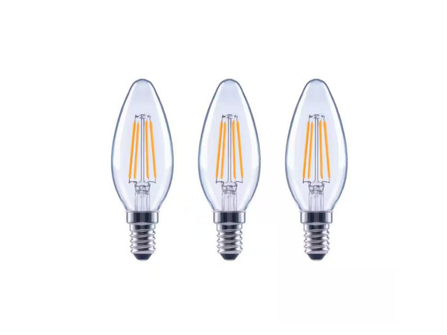 EcoSmart 40-Watt Equivalent B11 Dimmable Candelabra ENERGY STAR Clear Glass LED Vintage Edison Light Bulb Bright White (3-Pack) # 1004892336 #...