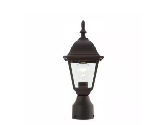 Hampton Bay 1-Light Black Steel Line Voltage Outdoor Weather Resistant Post Light with No Bulb Included # 240369 # HB7026P-05