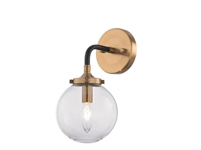 HOME DECORATORS 1-Light Matte Black and Antique Gold Wall Sconce # 1002502473 # TNP1475