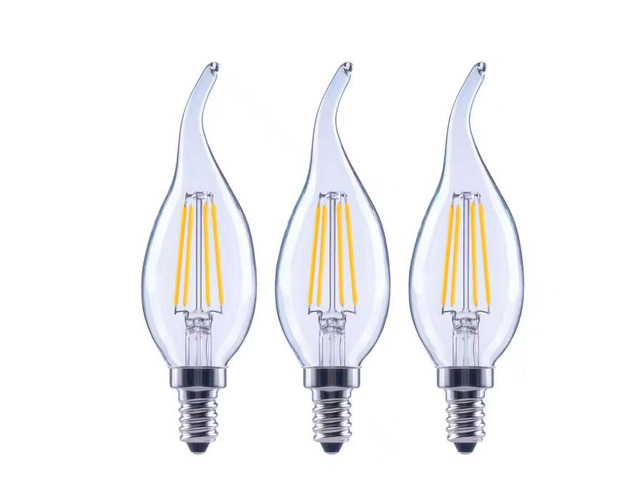EcoSmart 40-Watt Equivalent B11 Dimmable Candelabra Flame Bent Tip Clear Glass LED Vintage Edison Light Bulb Soft White (3-Pack) # 1006265448 #...