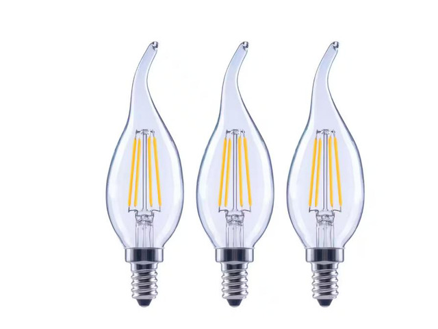 EcoSmart 60-Watt Equivalent B11 Dimmable E12 Candelabra Flame Bent Tip Clear Glass LED Vintage Edison Light Bulb Daylight(3-Pack) # 1006265438 #...