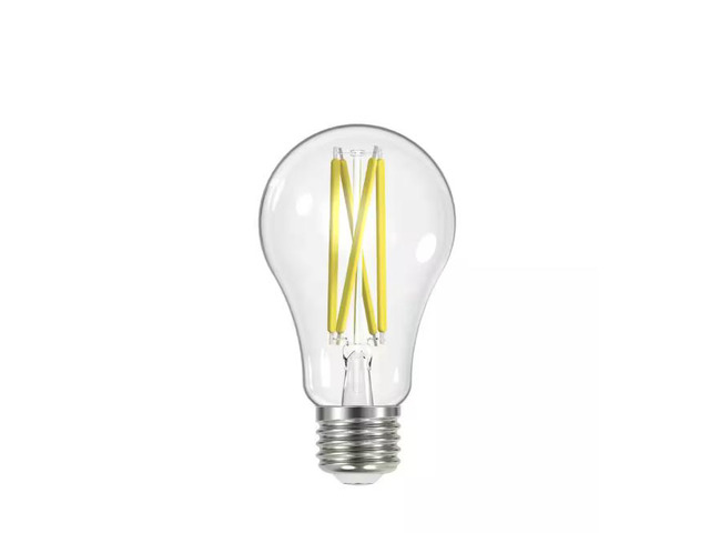 EcoSmart 100-Watt Equivalent A19 Dimmable Clear Glass Filament LED Light Bulb Daylight (4-Pack) # 1006777837 # 11CFA19100WESD3