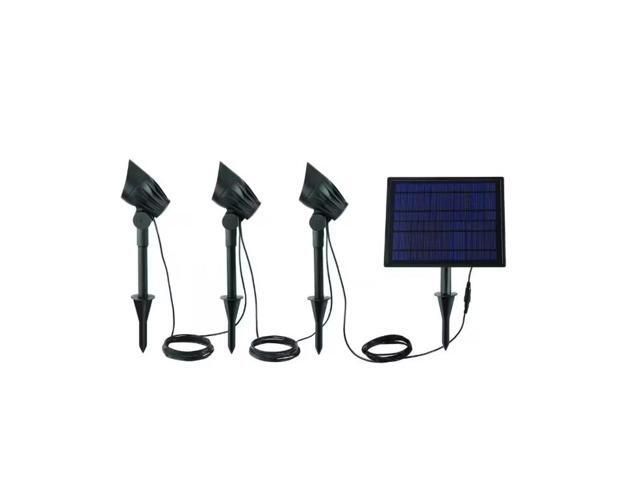 Hampton Bay 75-150 Lumen Black LED High-Low Metal Weather Resistant 3-Head Outdoor Solar Spot Light # 1004694229 # NXT-2142-3
