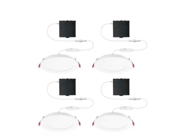 Commercial Electric Pro Value Series LED 6 in Round Adj Color Temp Canless Recessed Light for Kitchen Bath Living rooms, Wht 4-Pk # 1009410790 # 92086
