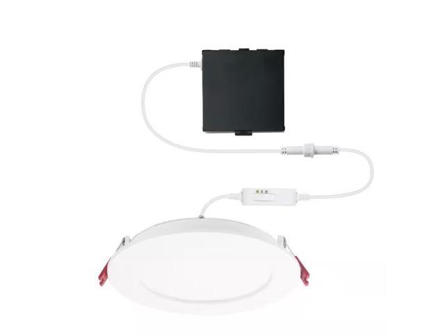 Commercial Electric Pro Value Series Integrated LED 6 in Round Adj Color Temp Canless Recessed Light for Kitchen Bath Living rooms, White #...