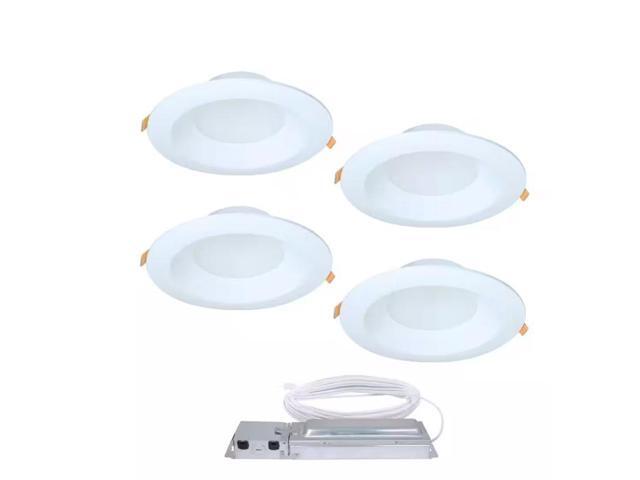 HALO QuickLink Low Voltage, 6 in. Selectable CCT 2700-5000K, 600 Lumens, Recessed Canless LED Starter Kit-4pack, Dimmable # 1007536660 #...