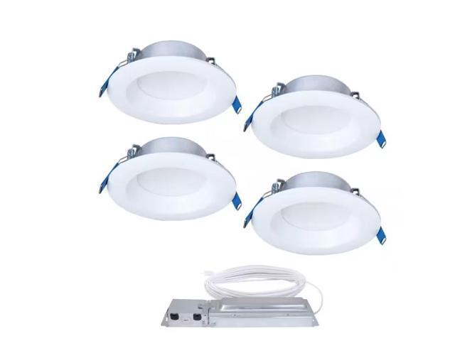 HALO QuickLink Low Voltage, 4 in. Selectable CCT 2700-5000K, 600 Lumens, Recessed Canless LED Starter Kit-4pack, Dimmable # 1007536654 #...