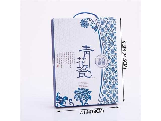 4 Pcs Elegant Oriental Inspiration Silverware Stainless Steel Chopsticks, Fork, Knife & Spoon Set In Gift Box