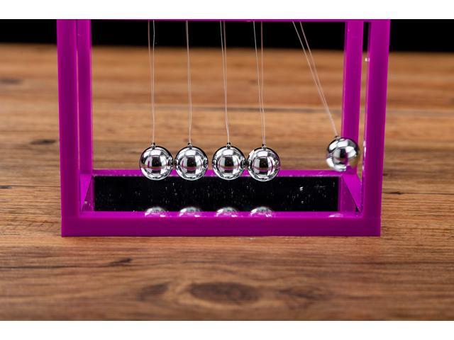 Newtons Cradle Balance Balls, 5 Pendulum Balls, with Mirror Desk Top Decoration Kinetic Motion Toy for Home and Office, Physics Toys for Teachers...