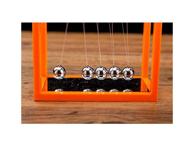 Newtons Cradle Balance Balls, 5 Pendulum Balls, with Mirror Desk Top Decoration Kinetic Motion Toy for Home and Office, Physics Toys for Teachers...