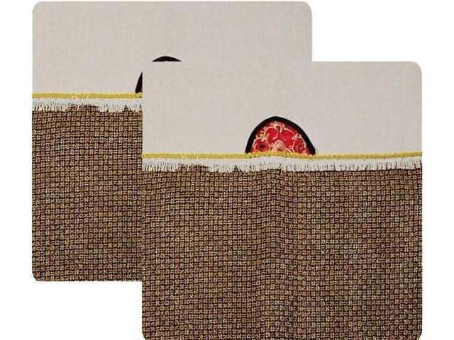 Set of 2 Oriental Linen Cushion Covers