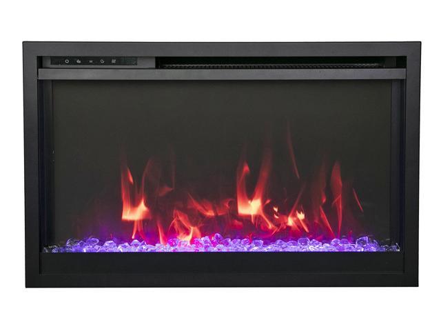 Amantii Traditional Xtraslim - Extra Slim 30" Electric Fireplace with a 3 Speed Motor, WiFi Capable and Programmable Remote