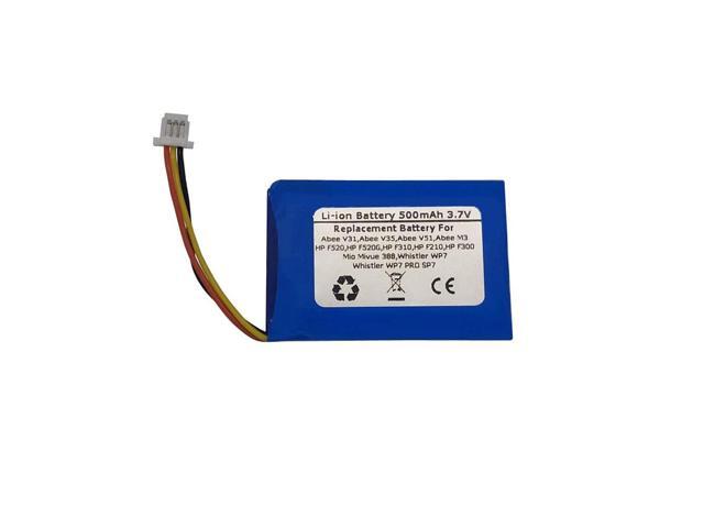 3.7V 500mAh Replacement Battery for Abee V31,Abee V35,Abee V51,Abee M3,HP F520,HP F520G,HP F310,HP F210,HP F300,Mio Mivue 388,Whistler WP7,Whistler...