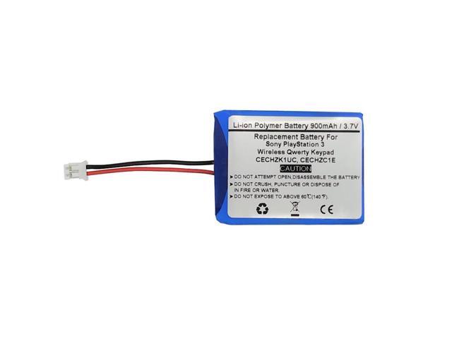 900mAh/3.7V Replacement Battery for Sony PS3 Wireless QWERTY Keypad, Playstation 3 Wireless QWERTY Keypad, CECHZK1UC, CECHZC1E, MK11-2903, MK11-3023