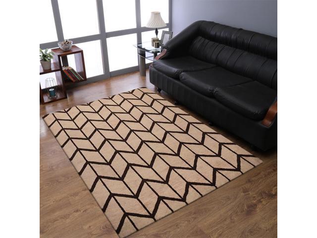 Photos - Area Rug Rugsotic Carpets Hand Knotted Wool 5'x8'  Geometric Beige Brown N0